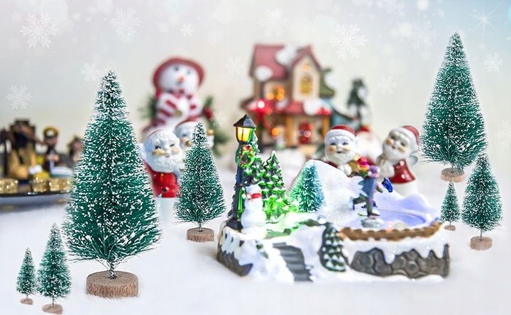 CHOINKI DO STROIKÓW WIELKI ZESTAW MINI CHOINEK NA STÓŁ 60 SZTUK zdjęcie 6