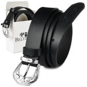 Beltimore Skórzany Damski Pasek Do Spodni 3 Cm Czarny U61
