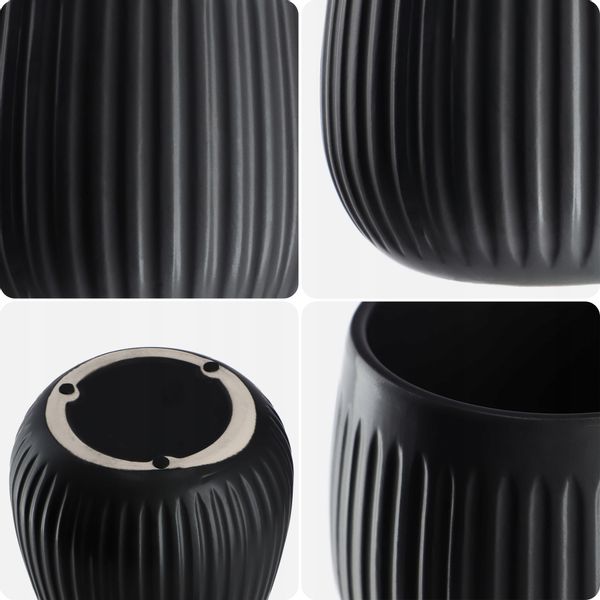 KADAX Doniczka Ceramiczna Osłonka 12cm Czarna zdjęcie 5