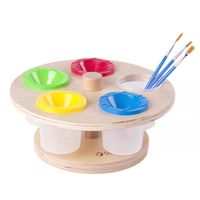 DLA DZIECI OBROTOWY STOJAK NA KUBECZKI Z FARBĄ  POJEMNIKI