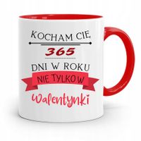 Kubek Czerwony Na Walentynki Kocham Cię 365 Dni Z Nadrukiem Ze Zdjęciem