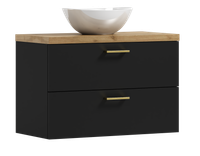 Szafka łazienkowa wisząca LUNA 80 czarna z umywalką Eliza B (W7)