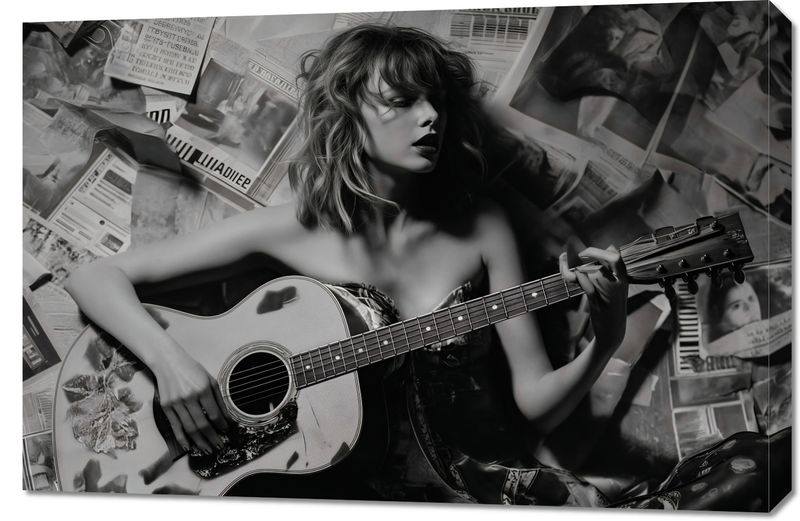 Obraz 90x60cm Młoda Gitarzystka zdjęcie 1