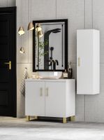 ZESTAW  MEBLI  LAZIENKOWYCH 50 szafka umywalka słupek w. (GOLD) + BLANCO