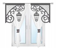 R14 szara Firana nowoczesna ŚWIĘTA Boże Narodzenie panel Latarenka 300x150