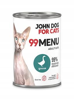 John Dog for Cats 99 menu karma mokra dla kota gęś 6x400 g na Arena.pl