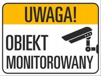 Naklejka OBIEKT MONITOROWANY monitoring 20x15 cm