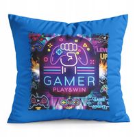 PODUSZKA NIEBIESKA PREZENT - GAMER GAMEPAD GAMBLING GRY