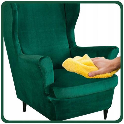 POKROWIEC NA FOTEL USZAK BUTELKOWA ZIELEŃ WELUR ELASTYCZNY GRUBY PREMIUM na Arena.pl