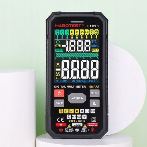 CYFROWY MULTIMETR UNIWERSALNY TRUE RMS NCV LATARKA LED + KABLE ETUI na Arena.pl