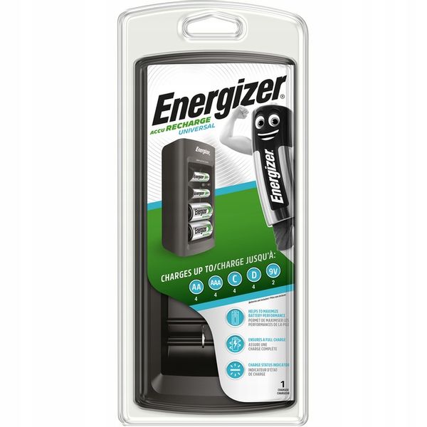 Ładowarka Energizer Universal R3 R6 R14 R20 9V + 2x Akumulatorki D 2500mAh zdjęcie 3
