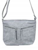 Paola Bags - torebka worek dwie kieszonki na zamek szary 5578-121