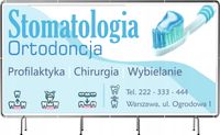 BANER REKLAMOWY 130x80 cm plandeka duży wybór STOMATOLOGIA ORTODONCJA