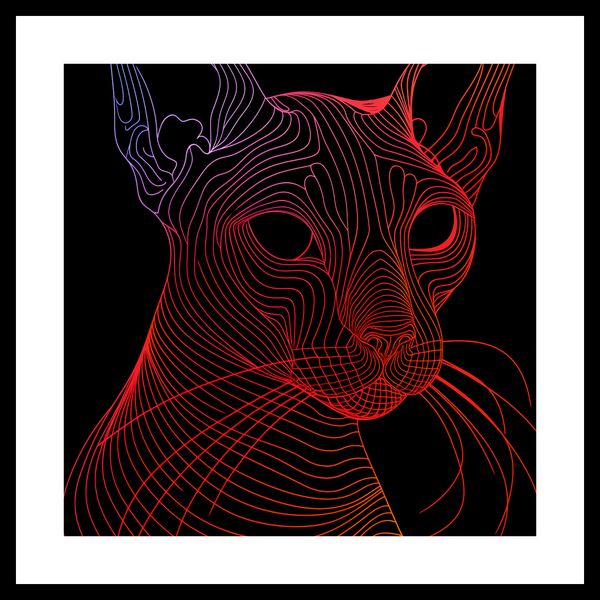 Plakat 30x30cm Cyfrowa Kocica zdjęcie 3