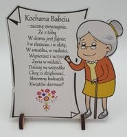 ramka z życzeniami dla babci 16x16cm