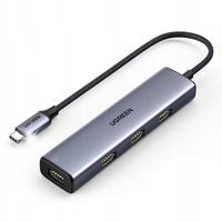 Rozdzielacz rozgałęźnik HUB USB-C na 4x USB 3.2 srebrny