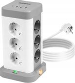 LISTWA ANTYPRZEPIĘCIOWA OCHRONNA 16w1 !!! 12 GNIAZDEK !+ 3 USB + 1 USB-C !