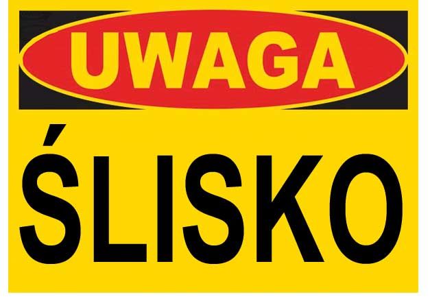 ZI-61 znak tablica na magazyn - UWAGA ŚLISKO zdjęcie 1