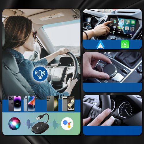2 W 1 BEZPRZEWODOWY ANDROID AUTO i CARPLAY iPHONE ADAPTER WIFI BT na Arena.pl