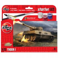 2 x Model do sklejania Czałg Tiger 1 Zestaw Starter Set Farby Pędzel Airfix