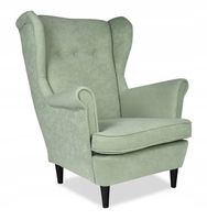 Fotel uszak ARI skandynawski Family Meble pistacjowy miętowy pastelowy