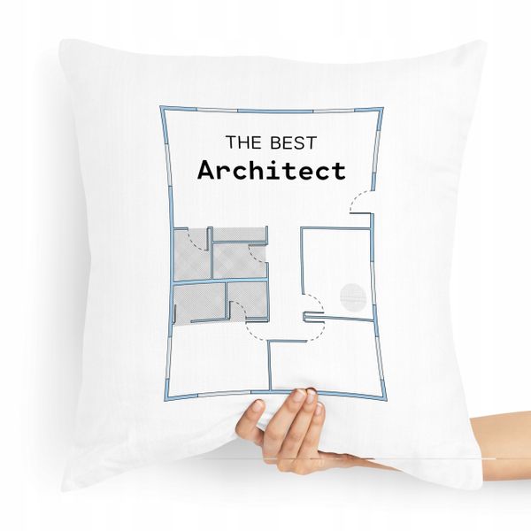Poduszka Prezent Dla Architektathe Best Architect Z Nadrukiem Ze Zdjęciem zdjęcie 1