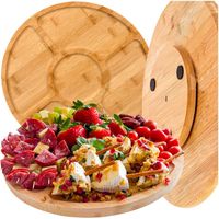 Deska do Serwowania Serów Przekąsek Wędlin Przystawek Bambusowa Obrotowa 5