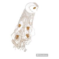 makrama łapacz snów boho księżyc złote pióra