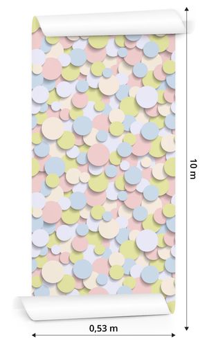 Tapeta Kolorowe Koła - Efekt 3D na Arena.pl