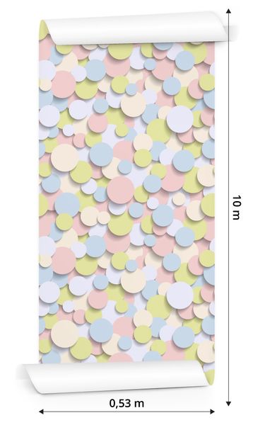 Tapeta Kolorowe Koła - Efekt 3D zdjęcie 3