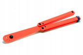Butterfly nóż motylkowy treningowy składany tępy Yuppie STC Orange tuleje