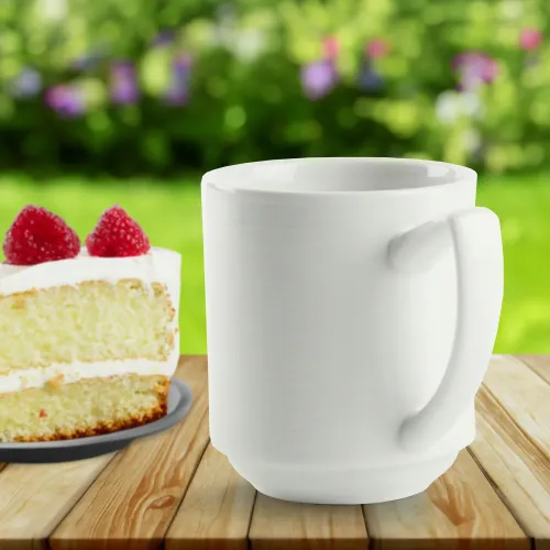 KUBEK PORCELANOWY RYFLOWANY BIAŁY 320ML UNIWERSALNY Z UCHEM NA KAWE HERBATE na Arena.pl