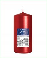 Świeca walec BISPOL Aura 20H 10CM SW50/100 CZERWONY METALIK