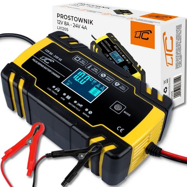 PROSTOWNIK ŁADOWARKA AUTOMATYCZNY INTELIGENTNY LCD 24V 12V 8A zdjęcie 2