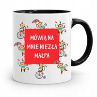 Kubek Czarny Śmieszny Zabawny Mówią Na Mnie Małpa Z Nadrukiem Ze Zdjęciem
