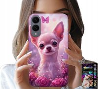 ETUI DO SAMSUNG GALAXY S25 EDGE - SŁODKA CHIHUAHUA NA RÓŻOWYM TLE KWIATAMI