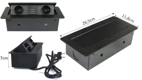 GNIAZDO WPUSZCZANE CHOWANE W BLAT USB 2x NA KLIK na Arena.pl