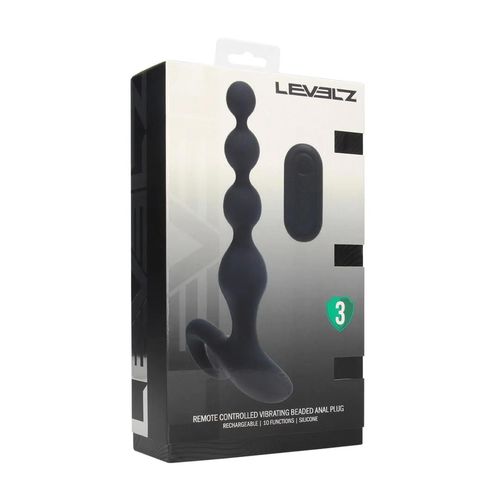 Remote Control Beaded Vibrating Silicone Anal Plug - Black na Arena.pl