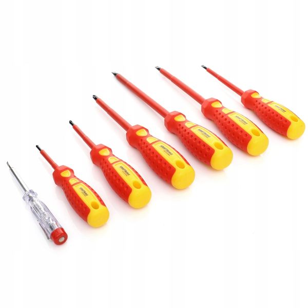 ZESTAW WKRĘTAKI ŚRUBOKRĘTY IZOLOWANE + PRÓBNIK DO PRĄDU PROBÓWKA TESTER x7 zdjęcie 6