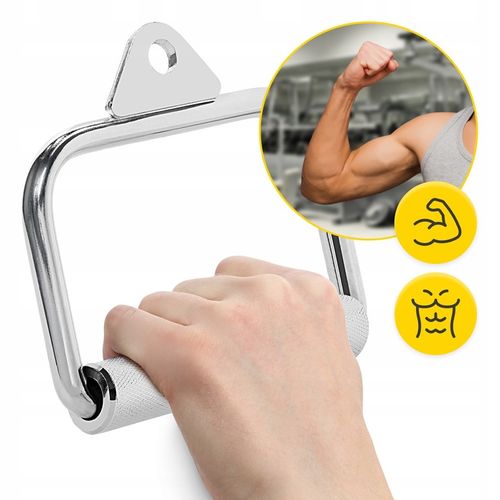 UCHWYT DO WYCIĄGU ATLASU POJEDYNCZY OBROTOWY STALOWY RYFLOWANY PLECY BICEPS na Arena.pl