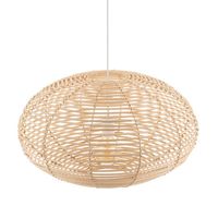 Drewniana lampa wisząca Rattan 11154 japandi cage siatka metalowa biała