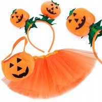 Zestaw TUTU STRÓJ przebranie HALLOWEEN opaska DYNIA torebka