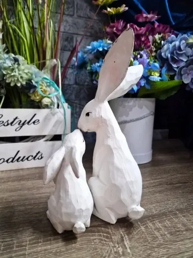 FIGURKA WIELKANOCNY ZAJĄC KRÓLIK Z MŁODYM model VI zdjęcie 5