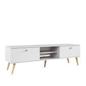 RTV BOHO 170 cm z szufladami na wysokich nogach - Biały mat