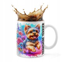 KUBEK CERAMICZNY 330ML DRUK - PIES PSY PIESEK RASA YORKSHIRE TERRIER