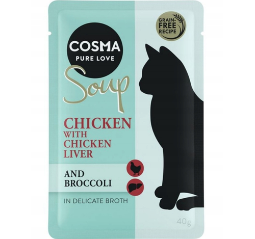 COSMA Soup Zupa Pierś Kurczaka z Wątróbką przysmak kota mokra karma 40g na Arena.pl