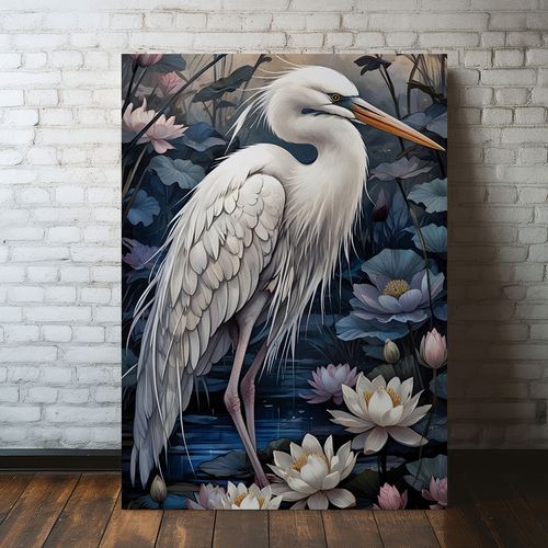 Obraz na płótnie ptak w kwiatach 50x70 cm na Arena.pl