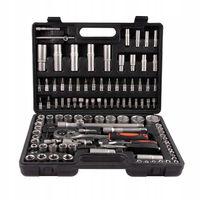 ZESTAW NARZĘDZIOWY KLUCZE NASADOWE 108 ELEMENTÓW NASADKI GRZECHOTKI 1/4 1/2