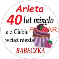 Opłatek na tort Urodziny 40 50 60 Tekst Gratis 20 cm gruby