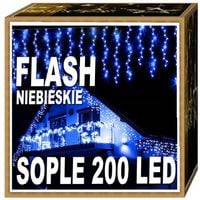 SOPLE FLASH 200 LED ZEWNĘTRZNE NIEBIESKIE CHOINKOWE lampki